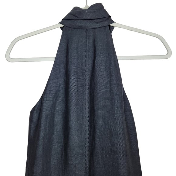 Club Monaco Ruffle Front Zipper Little Black Dress Mini Women's Size 6 - Picture 11 of 16